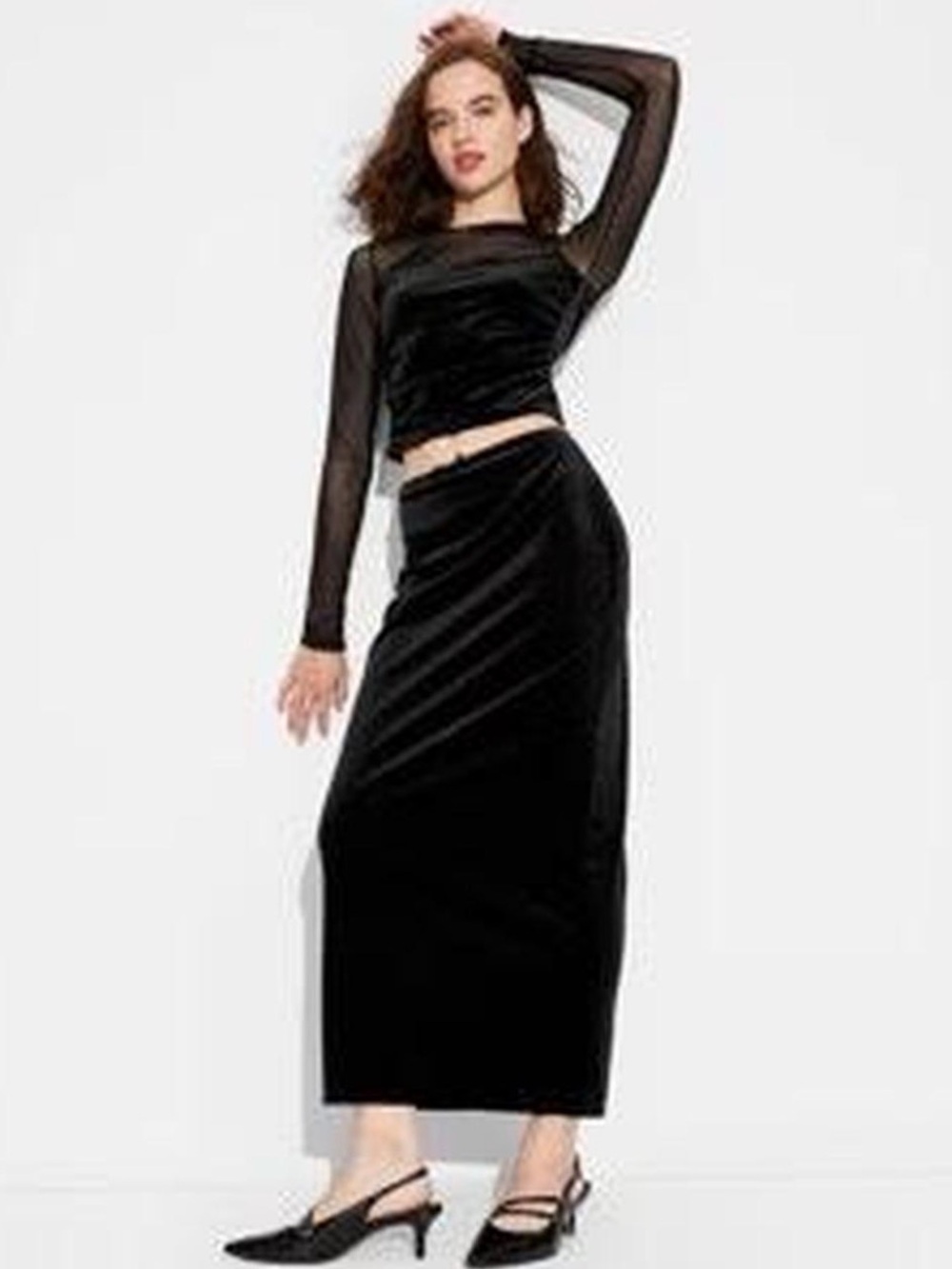 Wild Fable Maxi Velvet Whimsygoth Witchy Stretch Waist Skirt Sz Small E6
